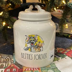 NWT Hard to Find - Rae Dunn Tom & Jerry Collection “BESTIES FOREVER”  Canister